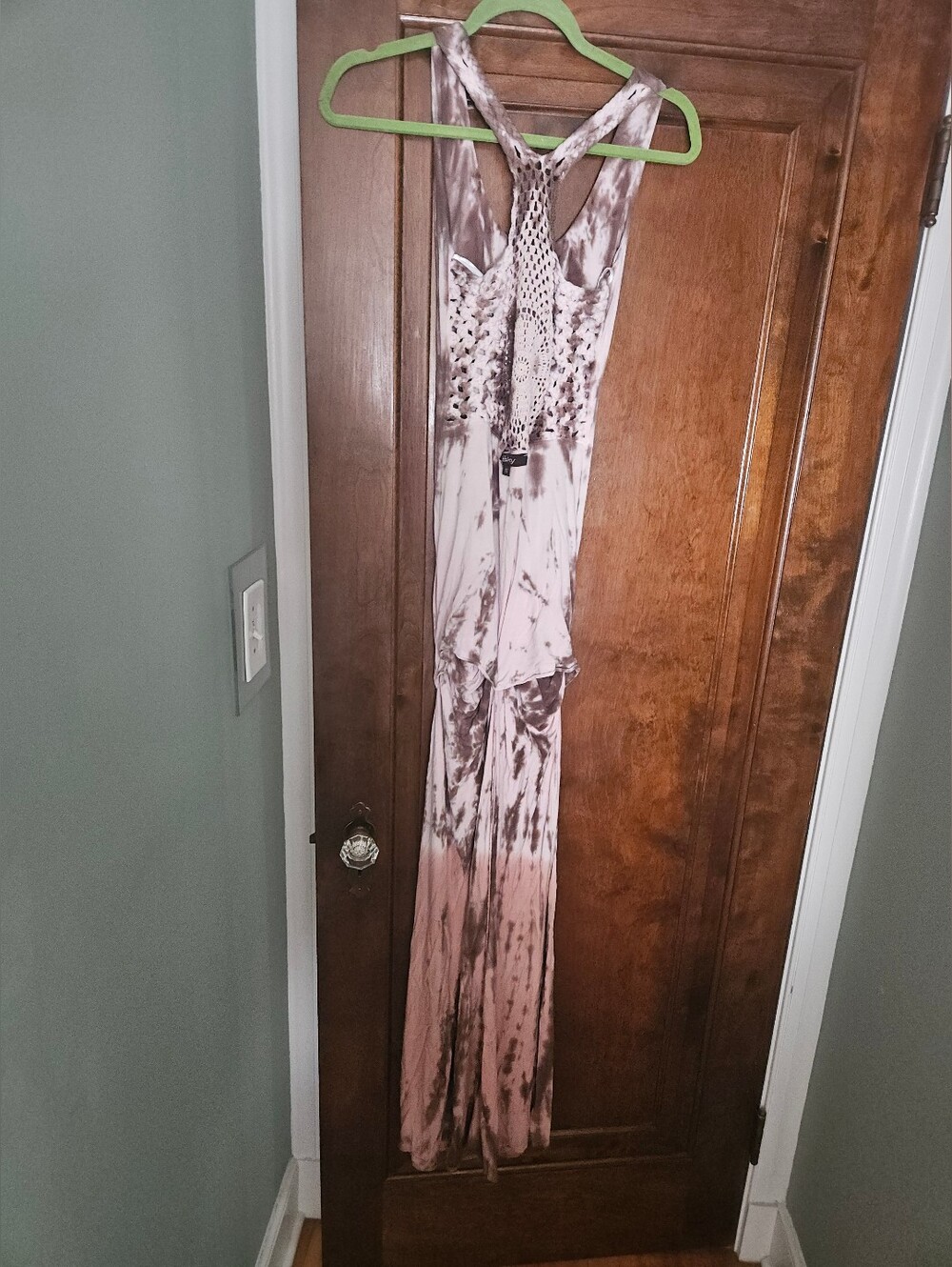 Sky Tie-Dye Racerback Maxi Dress in Mauve and Taupe - Picture 2 of 2